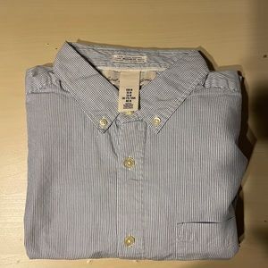 Blue and White Stripped Button Up Shirt